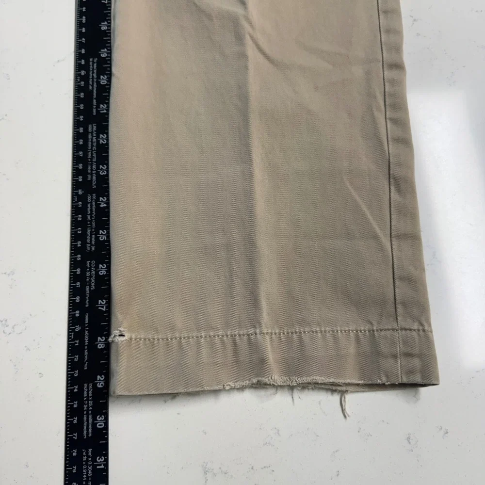 Vtg Polo Ralph Lauren Andrew Pant Mens 35/30 Khaki Pleated Cotton Chino Trousers